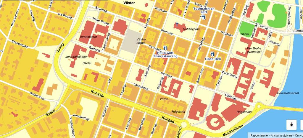 PARKERINGSPLATSER CENTRALA JÖNKÖPING Parkering utmed Junegatan Parkering Bäckadalsgymnasiets skolgård.