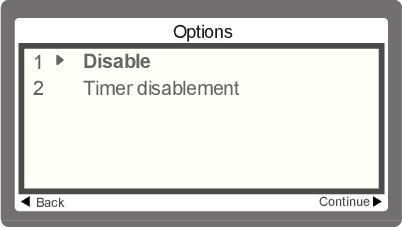 Sektioner Gör en timer-frånställning på den valda detektorn*.