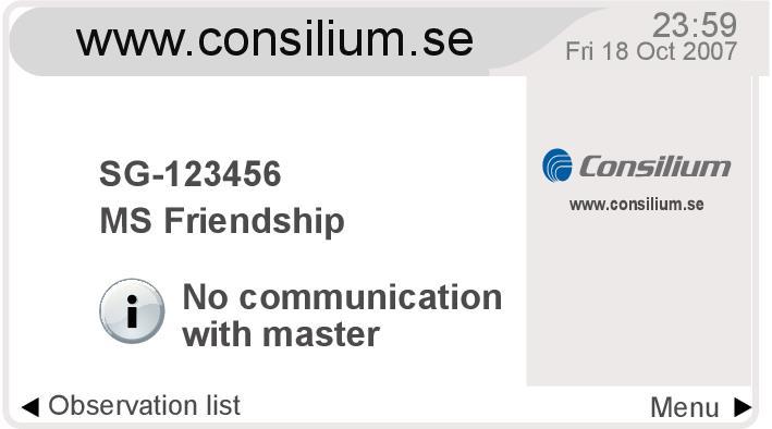 4 Handhavande Användarhandbok Bild 11. Backupmodul 1.2 som master OBS! Den primära mastercontrollern (modul 1.1) har behörighetsnivå 2 som standardnivå. Backupcontrollern (modul 1.