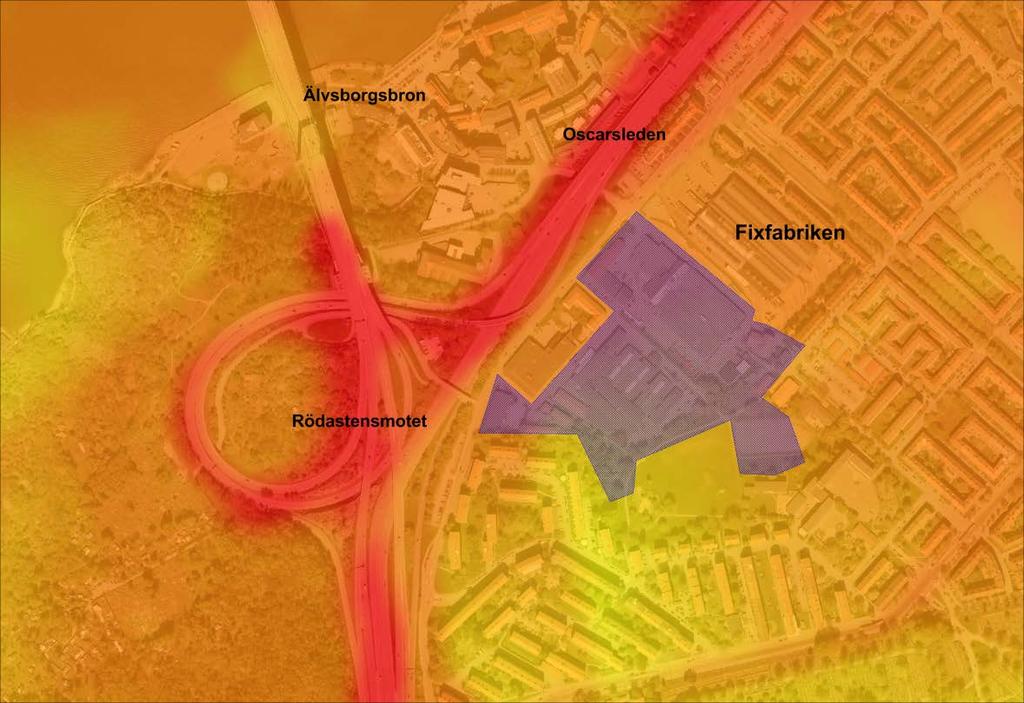 Fixfabriken Miljöförvaltningen har, på uppdrag av Stadsbyggnadskontoret, utrett luftkvaliteten kring Fixfabriken i västra Göteborg (område 2 i figur 7).