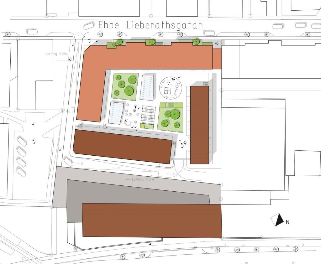 Utbudet av dagligvaruhandel och även restauranger är stort i närområdet. En av dessa restauranger ligger inom planområdet, i bottenvåningen på kontorshuset mot Mölndalsvägen.
