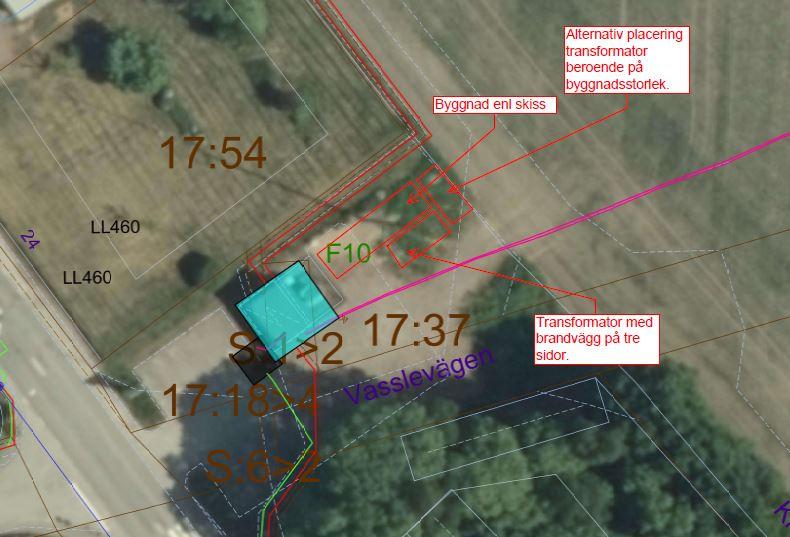 PLANFÖRSLAG Markanvändning Bebyggelse Föreslagen detaljplanen tillåter användning för transformatorstation.
