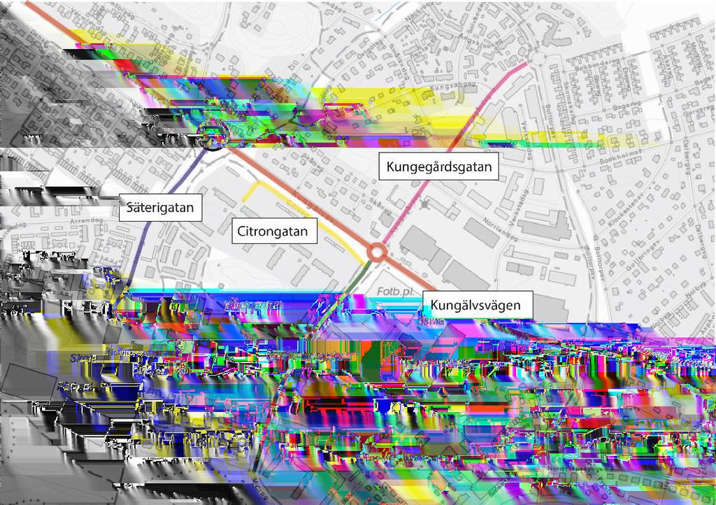 20 TRAFIKUTREDNING NOLTORPSSKOLAN, ALINGSÅS 4 Trafik- och kapacitetsanalys En analys av den intilliggande korsningen mellan Säterigatan och Kungälvsvägen har genomförts.