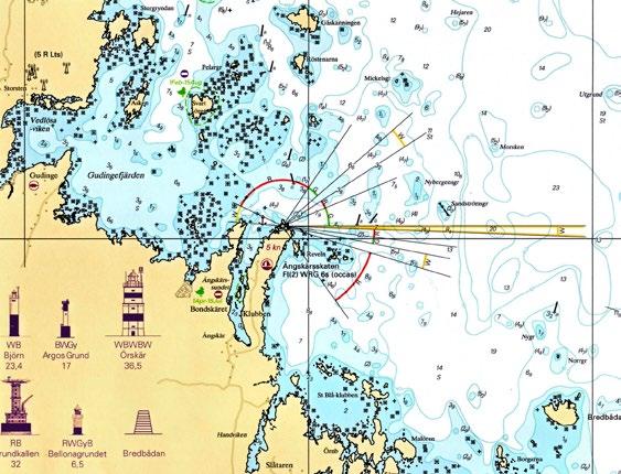 8) 9) 10) Sjökortsbilderna återgivna enligt Sjöfartsverkets tillstånd för SXK:s kretstidningar. Ska inte användas för navigering.