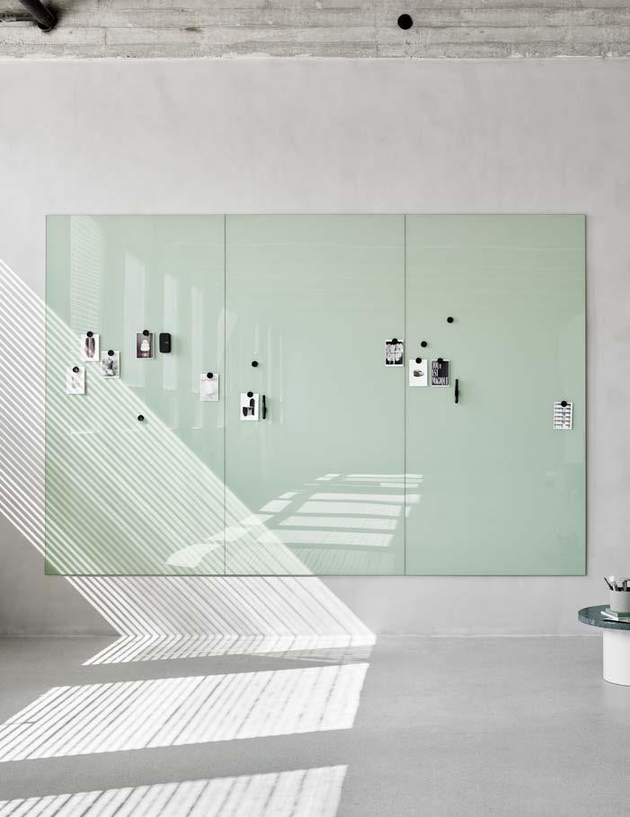 Skrivtavlor - Glas Mood Spaces Genom att enkelt koppla samman flera glastavlor kan du skapa stora sammanhängande skrivytor med diskreta skarvar.