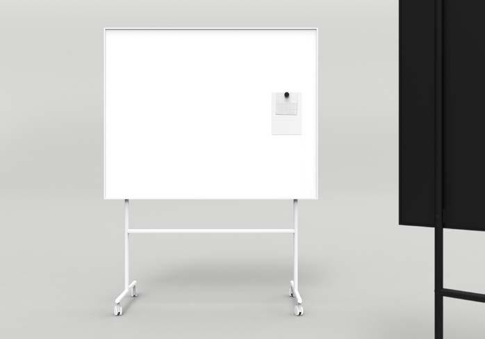 Mobila skrivtavlor ONE mobil whiteboard Svart eller vit mobil skrivtavla med runda ben och markerad ram som ger en karaktäristisk, enkel och tidlös känsla.