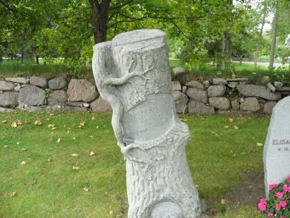 Vegetation Träden i trädkransen och två ornäsbjörkar utmed västra mittgången. I sydvästra delen står en mindre björk.