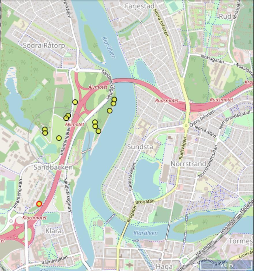 memo02.docx 2012-03-28 Figur 3. Rapporterade fynd av reliktbock hämtad från Artportalen, SLU, för perioden 2000-2018.