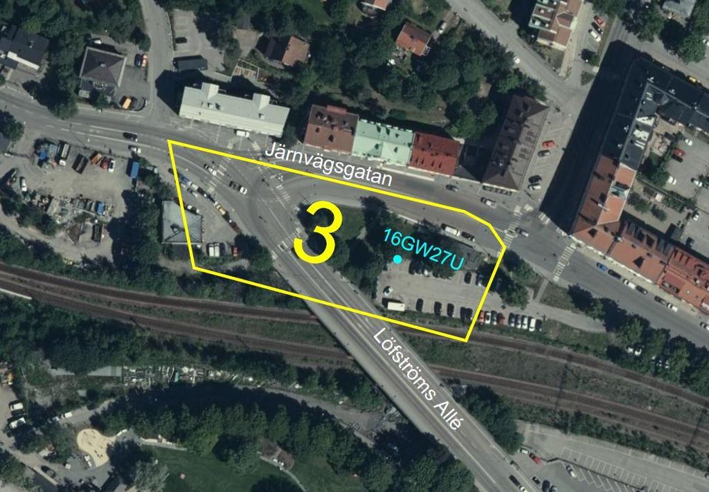 3.3 Delområde 3 Delområde 3 ligger söder om Järnvägsgatan och norr om befintlig järnväg. Delområdet används för industribyggnader och parkeringsytor.