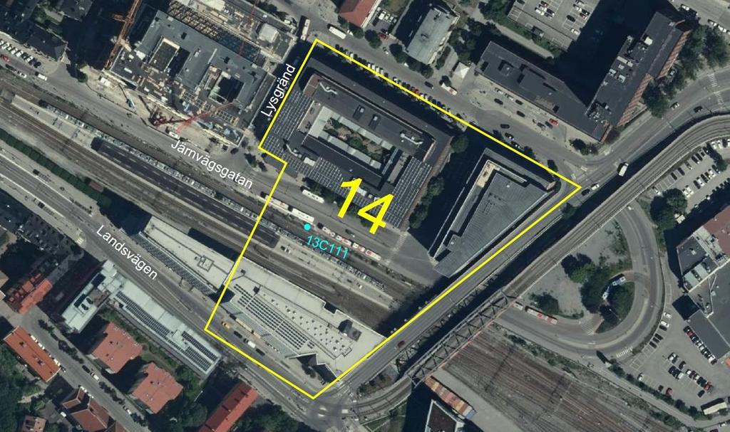 3.14 Delområde 14 Delområde 14 ligger norr om järnvägsgatan och öster om Lysgränd.