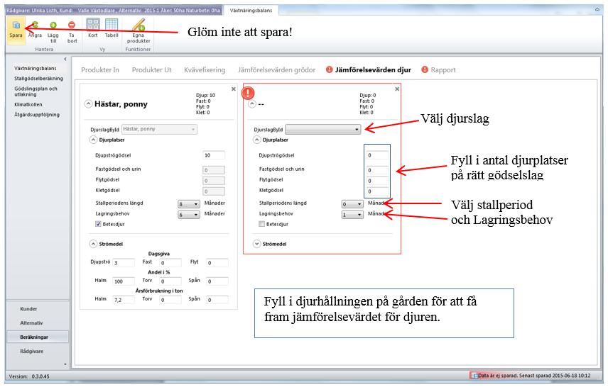 När du lägger in djurslag här så kommer de automatiskt med i stallgödselberäkningarna.