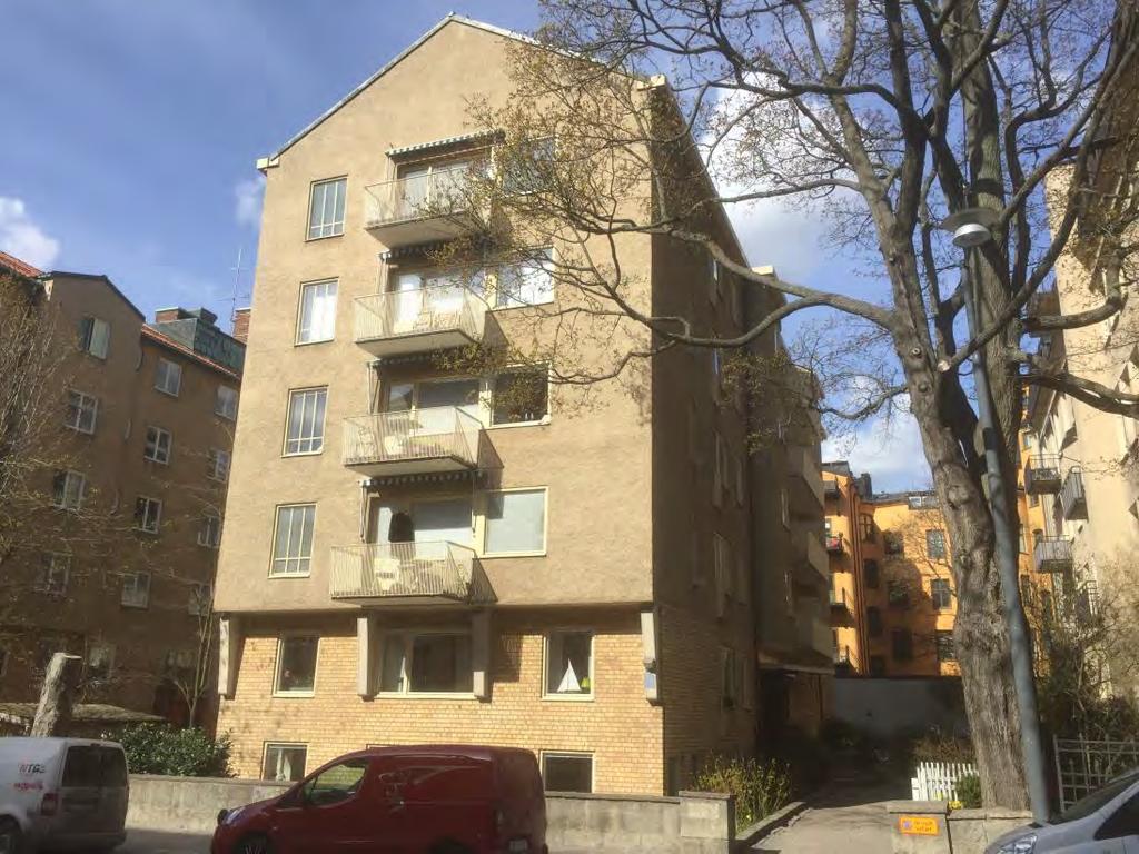 Objekt Flerbostadshus uppförd som fristående byggnad 1943. Fastigheten innefattar en källarvåning, fyra våningsplan med 29 lägenheter och en vind med vindsförråd och takterrass.