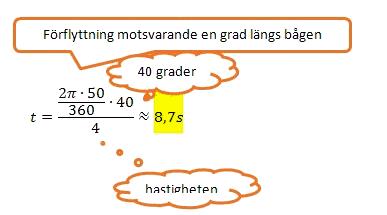 Det skulle alltså ta 8,5sekunder från P till Q längs linjen PQ.