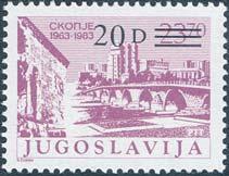 Vyn över Skopje från berget är magisk! Frimärket här gavs ut av Jugoslavien 1984 och visar en känd vy från Skopje med den berömda stenbron i fokus.