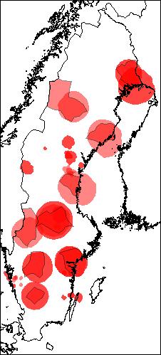 1 Bilaga B till beslut om tillstånd (dnr 10-10534) Kanal 60-områden Kanal 60-områden är geografiska områden där frekvensutrymmet 782 790 MHz används eller är planerat för marksänd tv och innefattar