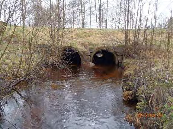 Inventeringsdatum: 2012-04-25 Koordinater: 6357631:1323995 Längd: 150 m Medelbredd: 3 m Medeldjup: 0,4 Undersökt område: Mellan utflödet i Högvadsån till Boråsvägen.