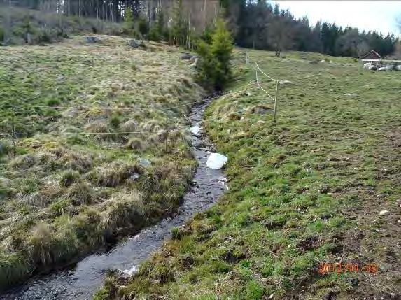 Omgivning: Blandskog Närområde: Stugområde med lövskog Bottensubstrat: Fin sten 3, grov sten 2 Bäckbiotop: 2, Lek 3, uppväxt 2, ståndplats 1, Övriga arter vid inventering: Inga arter Övrigt: En liten
