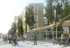 till Rönninge torg. Se typlösning för upphöjd cykelöverfart.