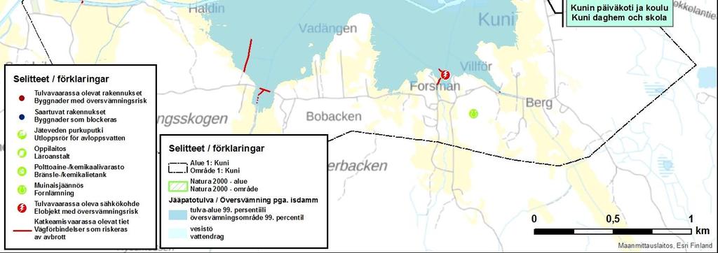 Området täcker också den södra sidan av Kyro älvs utloppsfåra och en del av Vassorfjärdens vattenområde.