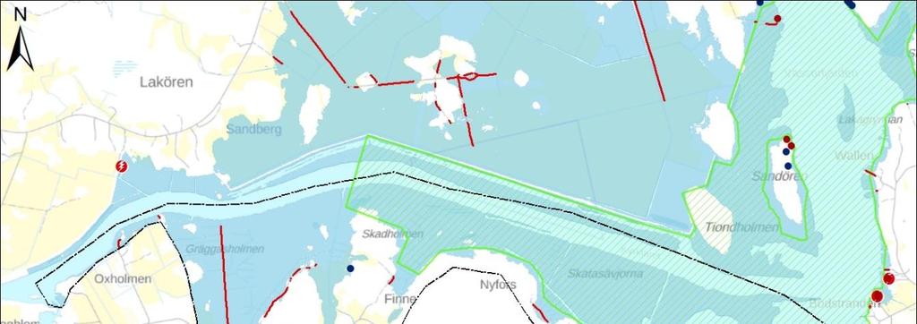 Vid vanligare översvämning HQ 1/5a MW bli en lågspänningsanslutning våt och vid mera sällsynta översvämningar HQ 1/1a Meri 1/25a blir ytterligare en annan våt.