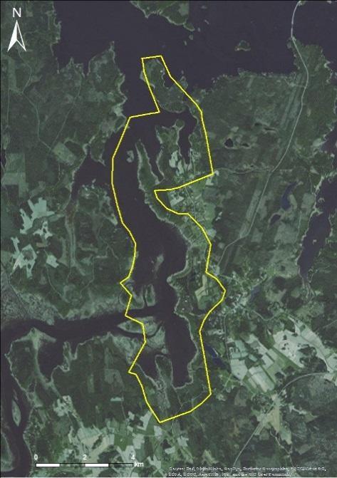 Vägar som bryts av i område 4 vid översvämning i öppet vatten och vid ispropp (m) 8 6296 6313 6333 6372 6 4 3569 3637 375 3935 2 427 29 74 1339 Tabell 12.