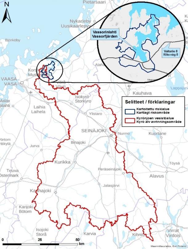 1. Inledning Kyro älvs avrinningsområde ligger i huvudsak i landskapen Södra Österbotten och Österbotten (figur 1). Kyro älv mynnar ut i Vassorfjärden och vidare ut i Bottniska viken.