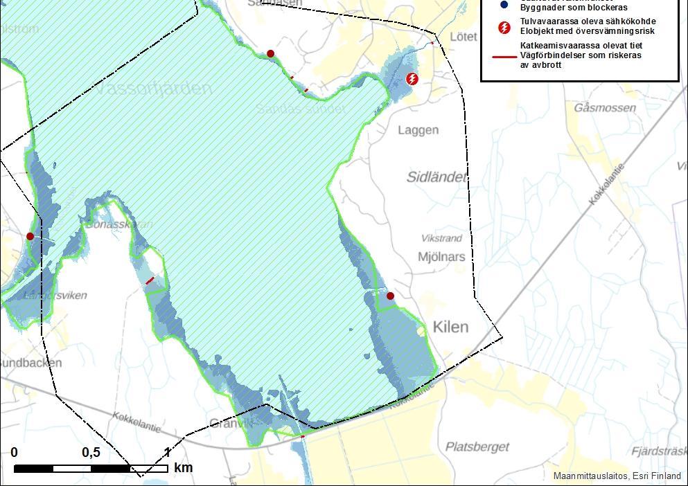 översvämning i öppet vatten HQ 1/1a - Havet MHW