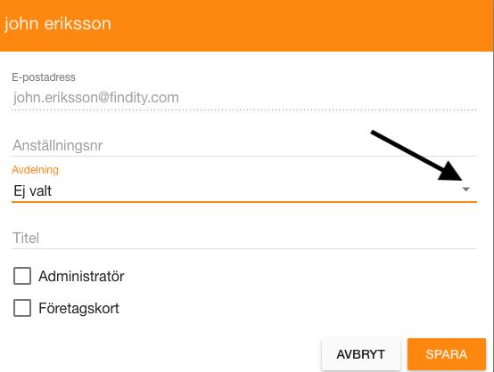 Välj typ: enligt kostnadsställe Välj godkännare i kolumnen enligt kostnadsställe under attestering.