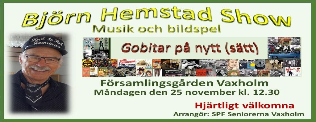 MÅNADSTRÄFFAR MED KULTURARRANGEMANG Varmt välkomna till våra månadsträffar! Träffarna börjar 12.30 med att vi serveras kaffe/the, en smörgås samt kaffebröd.
