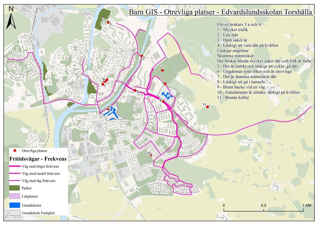 Eskilstuna kommun 2017-11-30 12 (13) såväl de asfalterade vägarna som de upptrampade stigarna till och från scoutstugan och Kråketorp som har markerats som fritidsvägar.