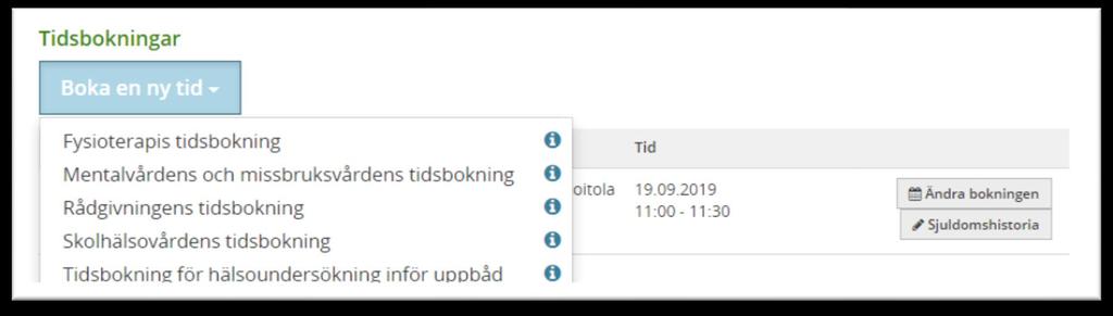 5 Tidsbokning Du kan kontrollera, avboka, flytta eller boka tider på webben.