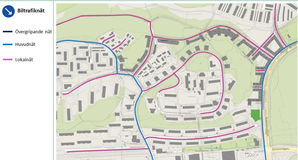 3.4 Biltrafik En omprioritering av gaturummet kommer att ske för att främja gång- och cykeltrafikanter, på bekostnad av framkomligheten för biltrafiken.