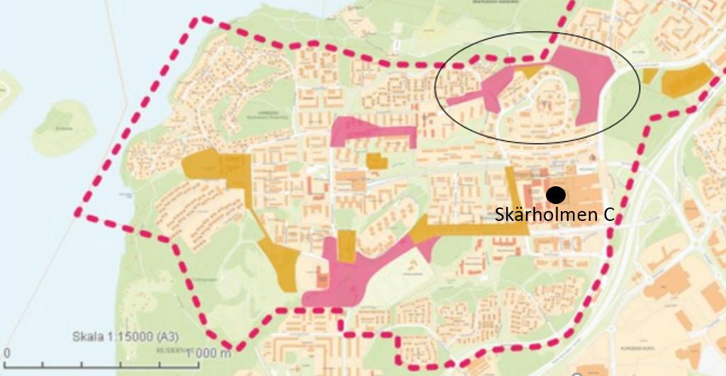 1 Inledning 1. 2 Bakgrund Fokus Skärholmen syftar till att utveckla Skärholmens stadsdelsnämndsområde och bygga totalt 4000 nya bostäder.