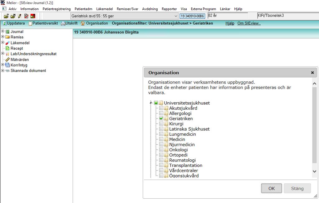 1.2 Organisationsfiltret Från version 1.1.4.