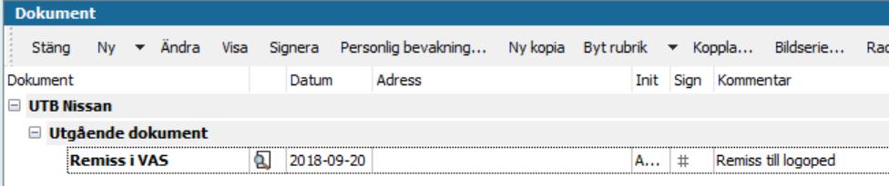 Glöm inte att ange åtgärdskod för mottagare av remissen.