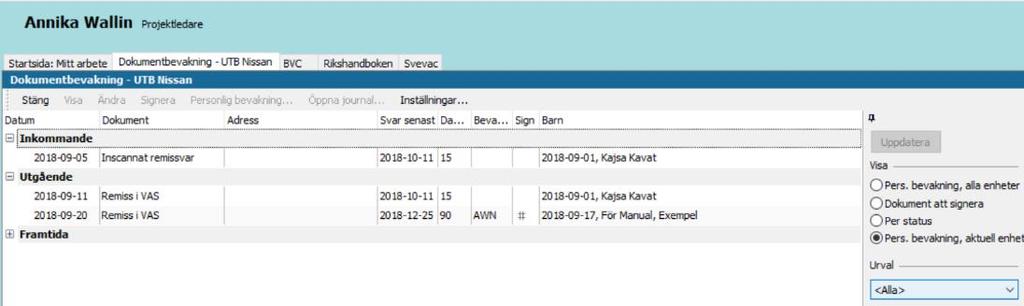 återfinns i vänstermenyn.
