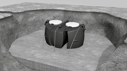 Reningsverket kan förankras med Uponors förankringssystem (se installationsanvisningarna för Uponors förankringssystem).