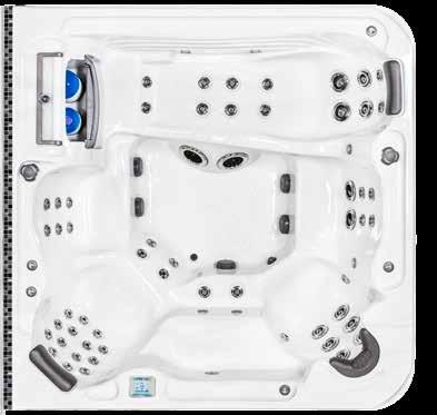 Nya avancerade och integrerade stereo systemet (4 stycken spahögtalare & 2 stycken poolhögtalare, endast tillgänglig med VFSWT, endast styrbar från poolsidan) Harman Premium Infinity Stereo (inkl.
