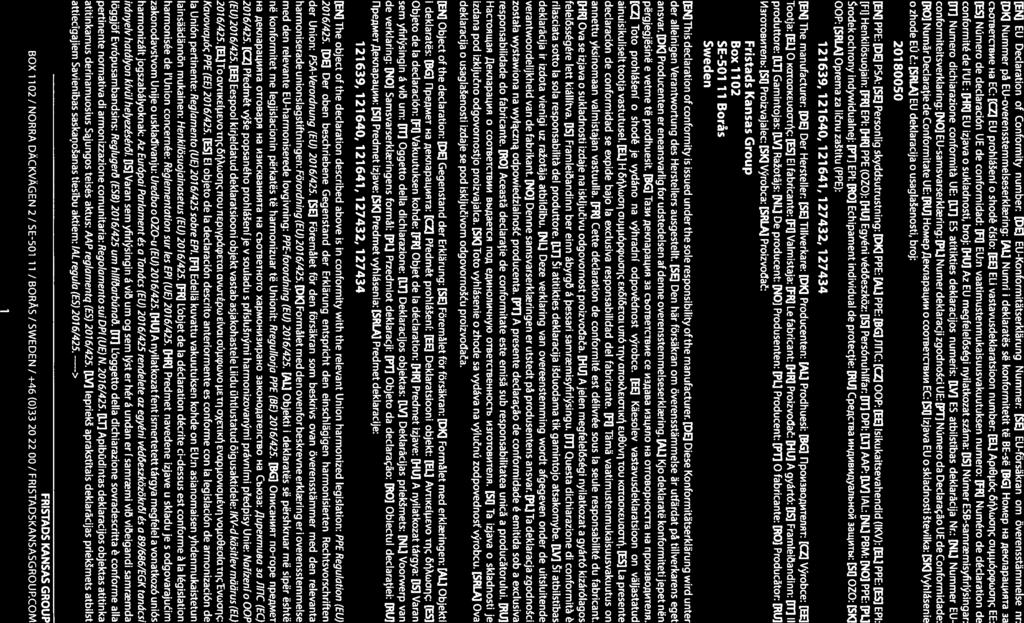 LEN] EU Deciaration of Conformity number: [DE] EU-Konformitätserklärung Nummer: [SE] EU-försäkran om överensstämmelse nr: [DK] Nummer på EU-overensstemmelseserklring: [AL] Numri 1 deklaratös sö