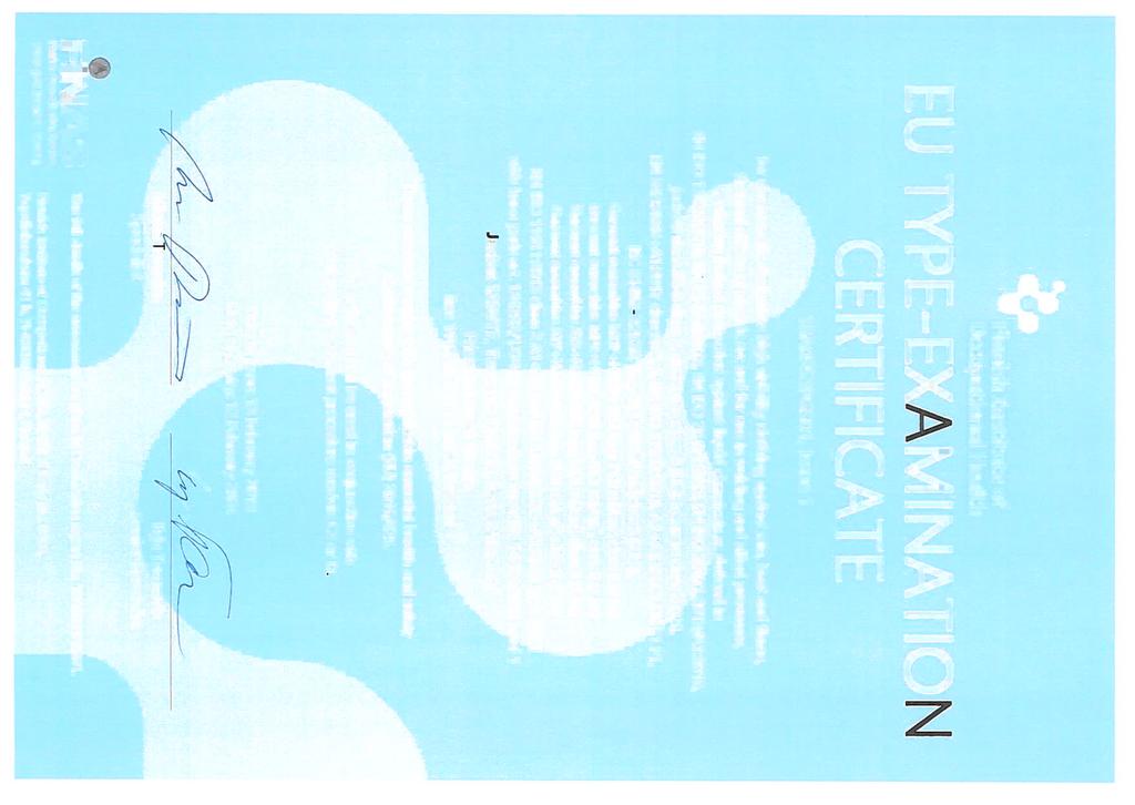 Erja Finnish Institute of Occupational Health EU TYPE-EXAMINATION CERTIFICATE 18A0953PGS01, lssue 1 for electrostatic