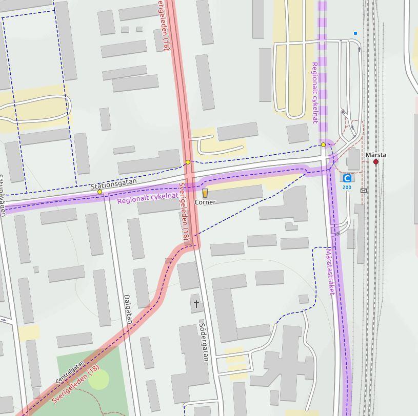 Trafikuppgift och funktion gång- och cykeltrafik Det regionala cykelnätet passerar utmed planområdet på norra och östra sidan.