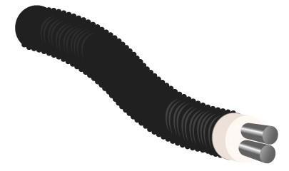 RÖR 3E - FLEX Twinrör för värme 10 bar Förisolerat, flexibelt rörledningssystem i plast för läggning i och ovan jord, avsett för transport av flytande media.