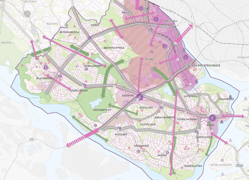 Förstärkningsområden i översiktsplanen Utvecklingsområde regionalt