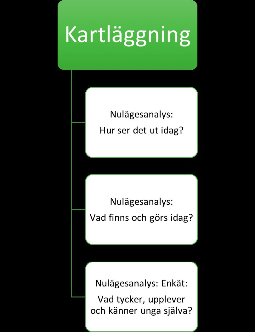 Projektets tre delar: Den första delen av projektet består av en kartläggning och nulägesanalys.