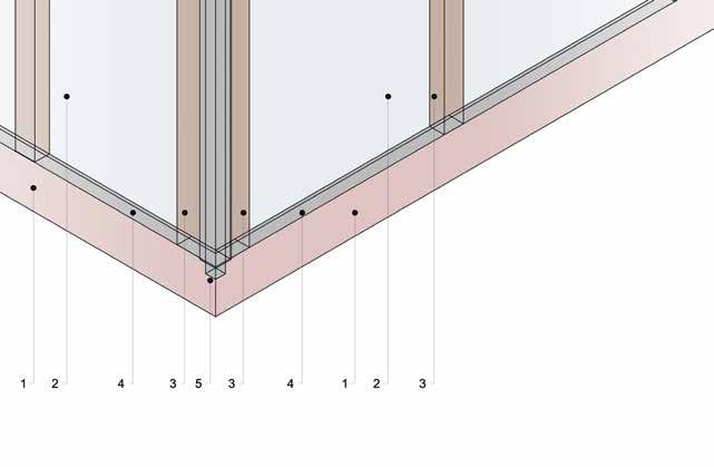 Perforerade avslut 1B fig. 19/ detalj 1B Hålrumsbas 1. Tegel/murverk 2.