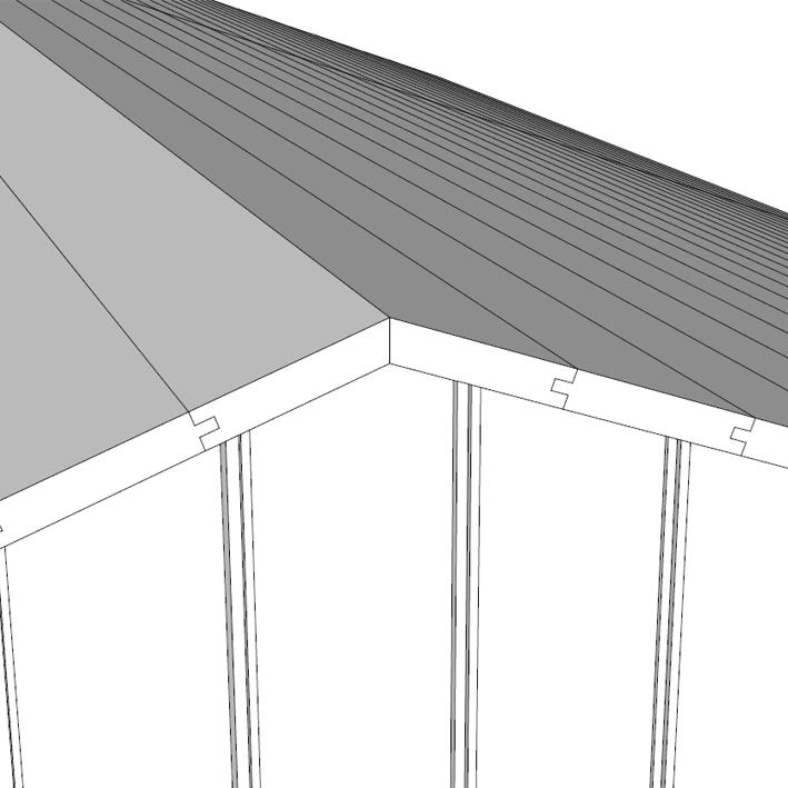 Släpp ut råspont minst 3 mm från utsida panel gavelspets.
