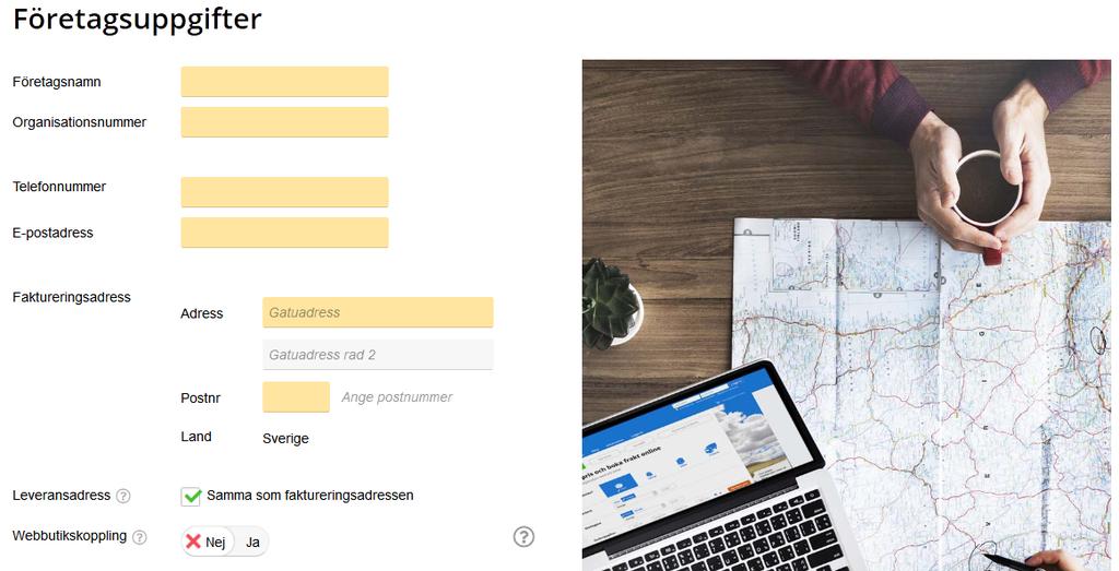 Kontoregistrering Om du inte redan har ett konto på Fraktjakt klickar