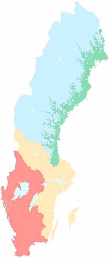 Andel försurade 1990 2010 2030 2100 N (60 000) 11.3% 1% 0.3% 0.1% NK (9 000) 16.7% 8% 3.9% 2.9% ÖM (13 000) 19.0% 7% 3.4% 5.0% SV (15 000) 66.6% 48% 39.0% 36.