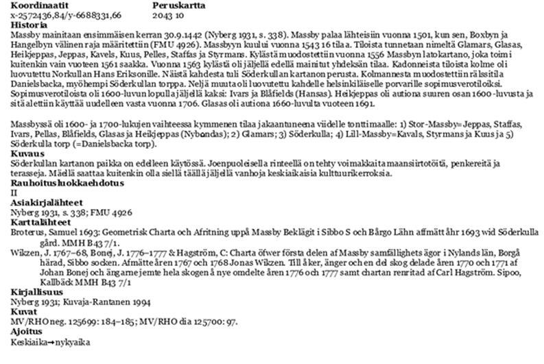 muinaisjäännösten inventointi vuonna 2007 V.-P.