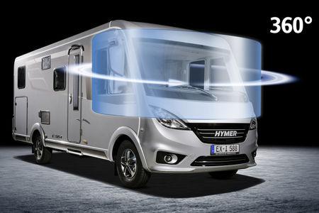 Krockkuddar på förar- och passagerarsidan hör till standardutrustningen i alla HYMER husbilar.